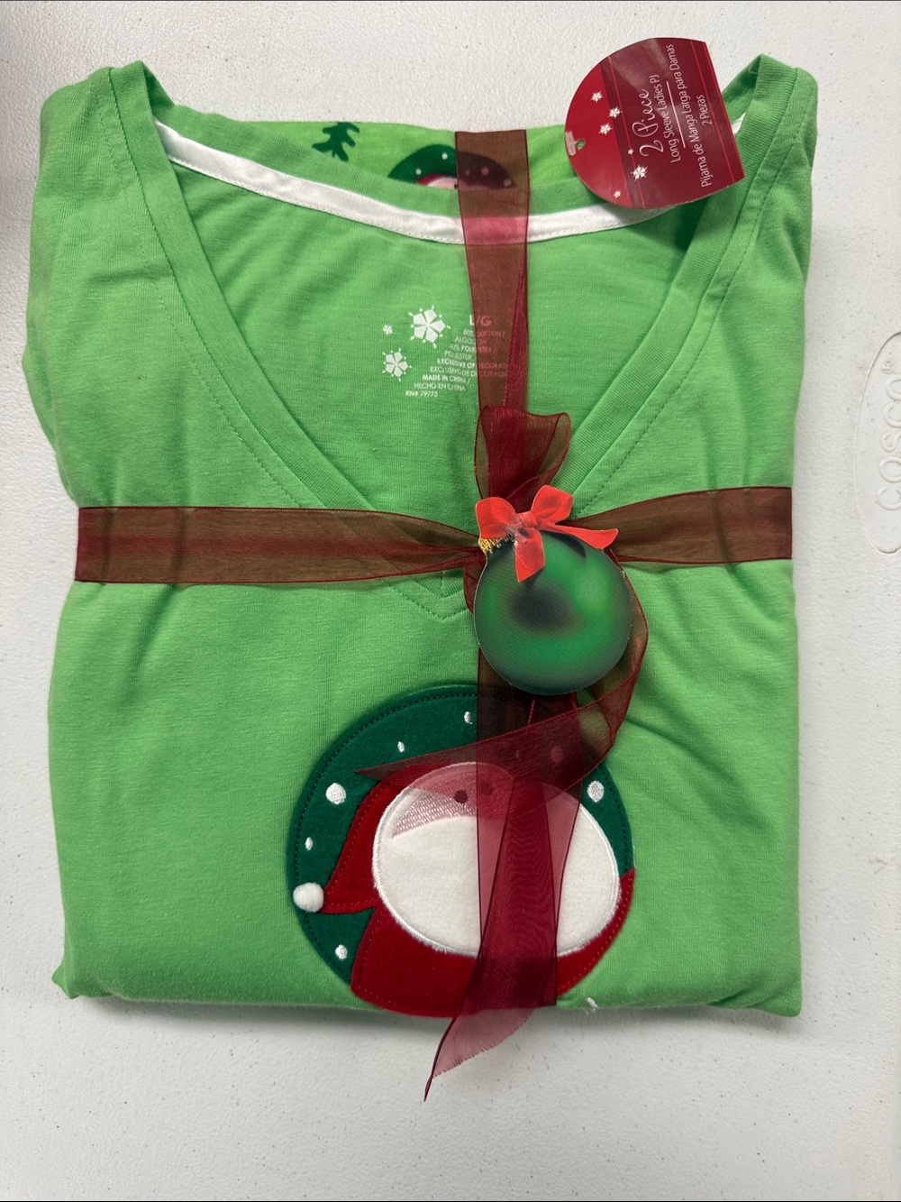 Women’s Green Holiday santa ho ho no V-Neck Top